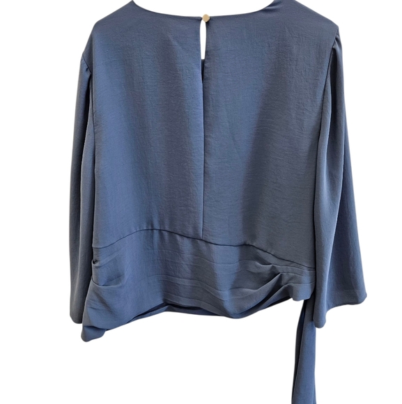 Chico's Black Label Side Flare Sleeve Top Blue Winter Lake NEW Womens - Picture 3 of 7